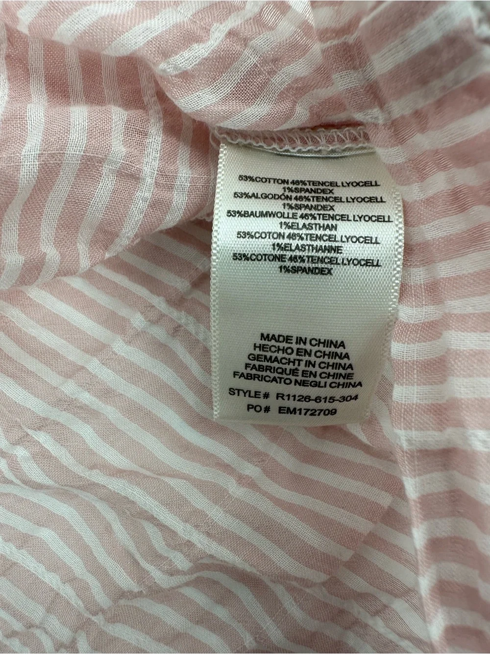 Anthropologie Cloth & Stone Pink Stripe Smocked CottageCore Coquette Sz XS 1284